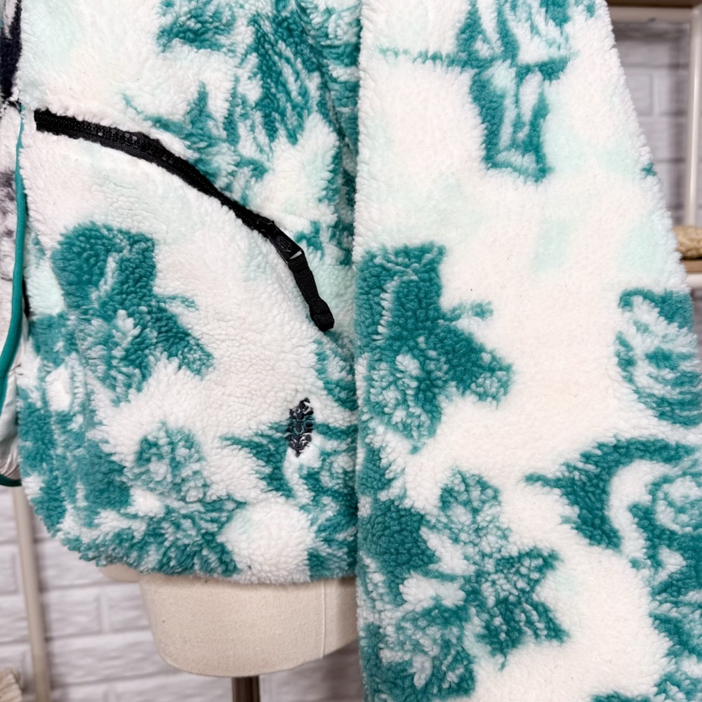 Free People New Hit The Slopes Fleece Jacket Minty Fresh Combo - Picture 6 of 6